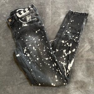 Zara Woman Distressed 80s Style Medium  Rise Slim Fit Jeans